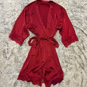 Burgundy Silk Robe
